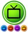 Modern icon with television symbol with antenna. Vector Element