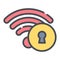 Modern icon vector of wifi security, wifi signals with keyhole