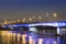 Modern illuminated bridge in Warsaw - capital of Poland.