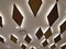 Modern Illuminated Geometric Shaped Wooden Boards Ceiling