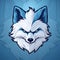 Modern Illustration Concept: Blue Arctic Fox Mascot Logo Design for T-Shirt Printing