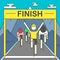 Modern Illustration of cyclists on finish line