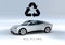 Modern Illustration electric car is autonomous driving car recycling battery