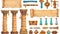 Modern illustration of papyrus, stone pillar, or clay plate from ancient Egypt. Hieroglyphs or symbols from ancient