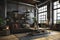 Modern Industrial Living Room Interior