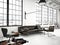 Modern industrial loft. 3d rendering