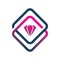 Modern infinity diamond color line logo design