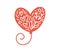 Modern inflatable heart shaped balloon with flowers and hearts in hygge style. Scandinavian flourish vector element for