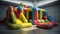 Modern inflatable playground for children indoor. AI Generative