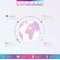 Modern infographic network template globe with