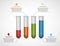 Modern infographic on science and medicine in the form of test tubes.