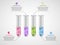 Modern infographic on science and medicine in the form of test tubes. Design elements.