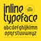 Modern inline typeface, alphabet