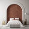 Modern interior background bedroom minimalistic style 3D render