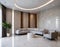 modern interior lobby of building with green plants Created with