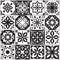 Modern interior spanish and turkish tiles. Kitchen floral vector patterns