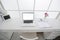 Modern interior workplace with laptop in white colors