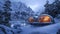 Modern Interpretation, Luxurious Igloo Resort with Transparent Walls, Offering a Panoramic View of the Winter Wilderness