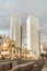 Modern israel business center in tel aviv. Urban shopping mall and tower azrieli