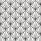 Modern Japanese motif. Interlocking triangles tessellation background. Image with repeated scallops. Fish scale.
