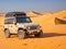 Modern jeep in Sahara desert in Egypt