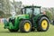 Modern John Deere tractor parked at a show