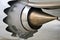 Modern Jumbo jet airplane fuel efficient noise reduction engine