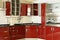 Modern kitchen cabinet door a deep red 02