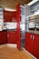 Modern kitchen cabinet door a deep red 04