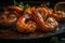 Modern Kitchen Citrus Shrimp Close-Up for Food Photography.