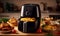 Modern Kitchen Delights Black Oil-Free Air Fryer and Delicious Crispy Creations