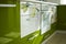 Modern kitchen green and white elements