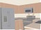 Modern Kitchen in neutral tones stylized angled