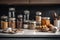 modern kitchen with sleek storage containers and glass jars for easy food access