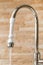 Modern kitchen stainless steel faucet with running water