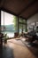 Modern lake house interior