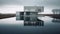 Modern lake house: luxury living on the waterfront, Generative AI