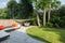 Modern landscaped patio and lawn