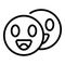 Modern laugh emoji icon, outline style