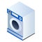 Modern laundry machine icon, isometric style
