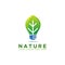 Modern Leaf and lighting bulb logo, bio energy, reserve energy logo icon vector template