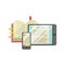 Modern Learning With Book, Smartphone And Tablet
