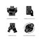 Modern learning opportunities black glyph icons set on white space