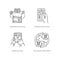 Modern learning opportunities pixel perfect linear icons set
