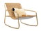 Modern Leather gold frame rocking chair with pillow. 3d render