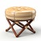 Modern Leather Ottoman 3d Model On Wooden Legs