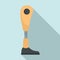 Modern leg prosthesis icon, flat style