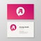 Modern letter A in speech bubble Business card template