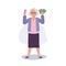 Modern Lifestyle of Mature Shopper concept. Illustration of Confident Elderly Woman with Credit Card. Flat vector cartoon