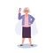 Modern Lifestyle of Mature Shopper concept. Illustration of Confident Elderly Woman with Credit Card. Flat vector cartoon